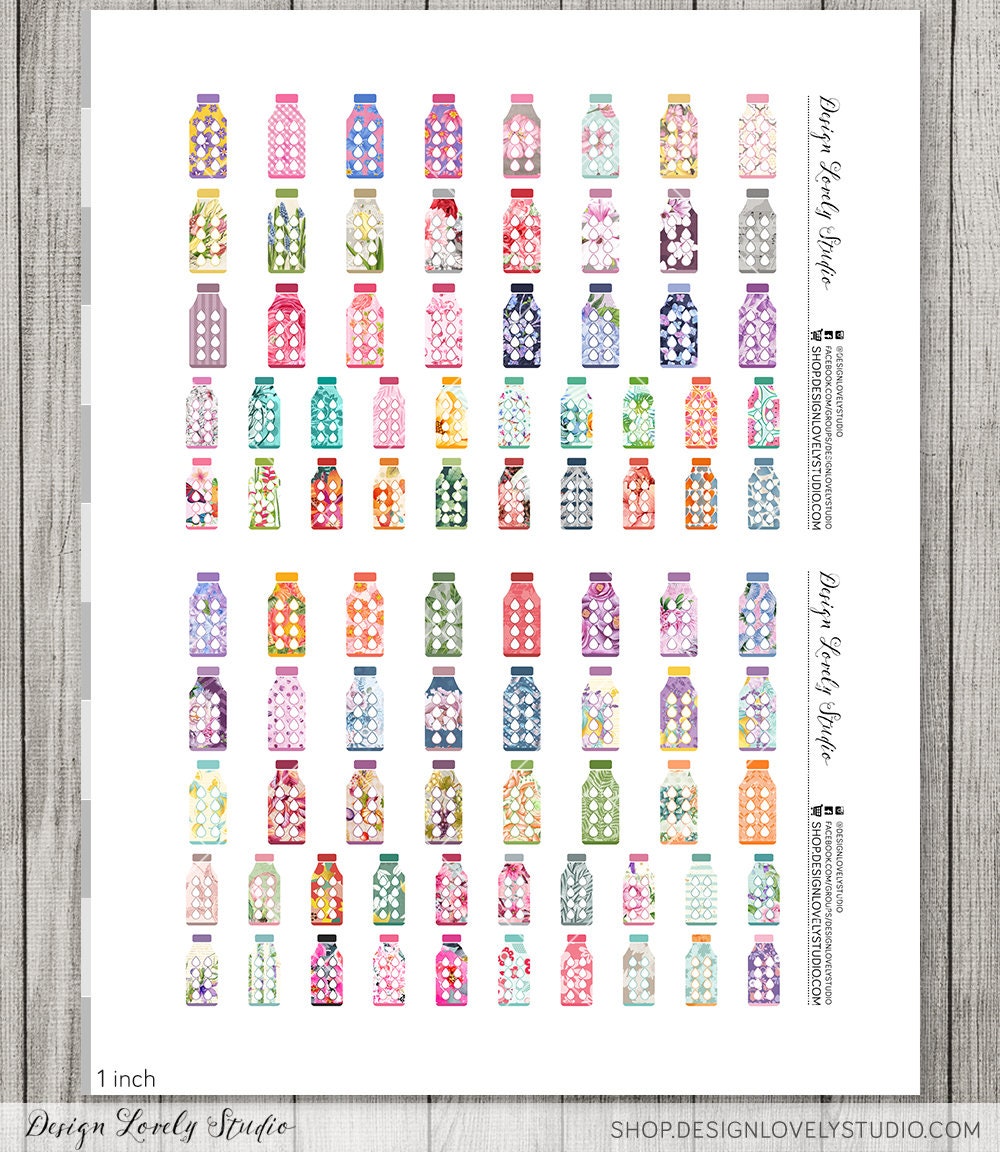 Printable Hydrate Planner Stickers Hydrate Drink Bottle - Etsy