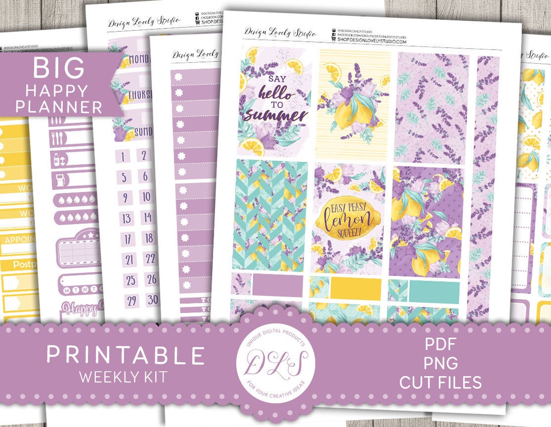 PRINTABLE Big Happy Planner Stickers Kit, Weekly Planner Printable ...