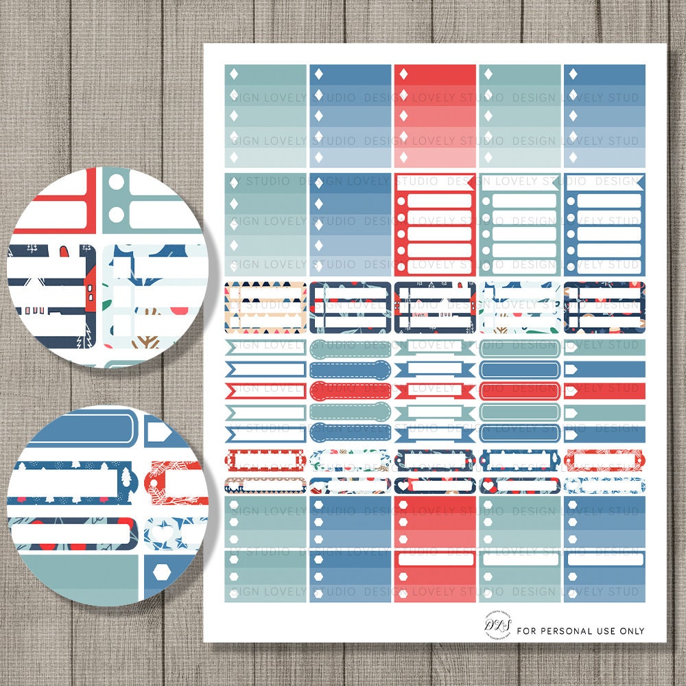 Winter Planner Kit ECLP Vertical Stickers Winter Stickers - Etsy