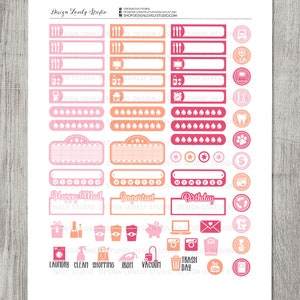 Big Happy Planner Printable Stickers, Weekly Planner Stickers Kit, Pink ...