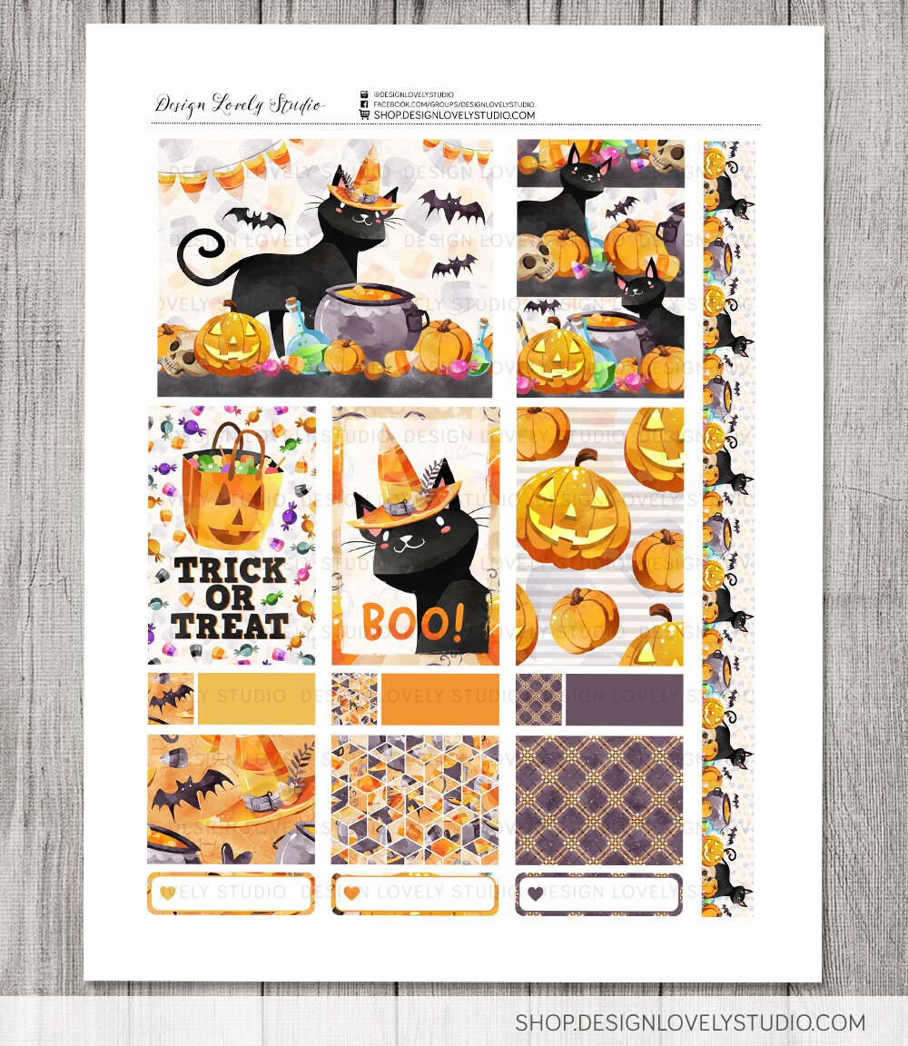 HALLOWEEN Planner Stickers Kit, Big Happy Planner Fall Weekly Kit ...