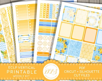 Printable Spring Planner Stickers, Spring Planner Kit, Erin Condren Weekly Kit, Floral Planner Kit, Cut File Stickers, Cricut, VS125