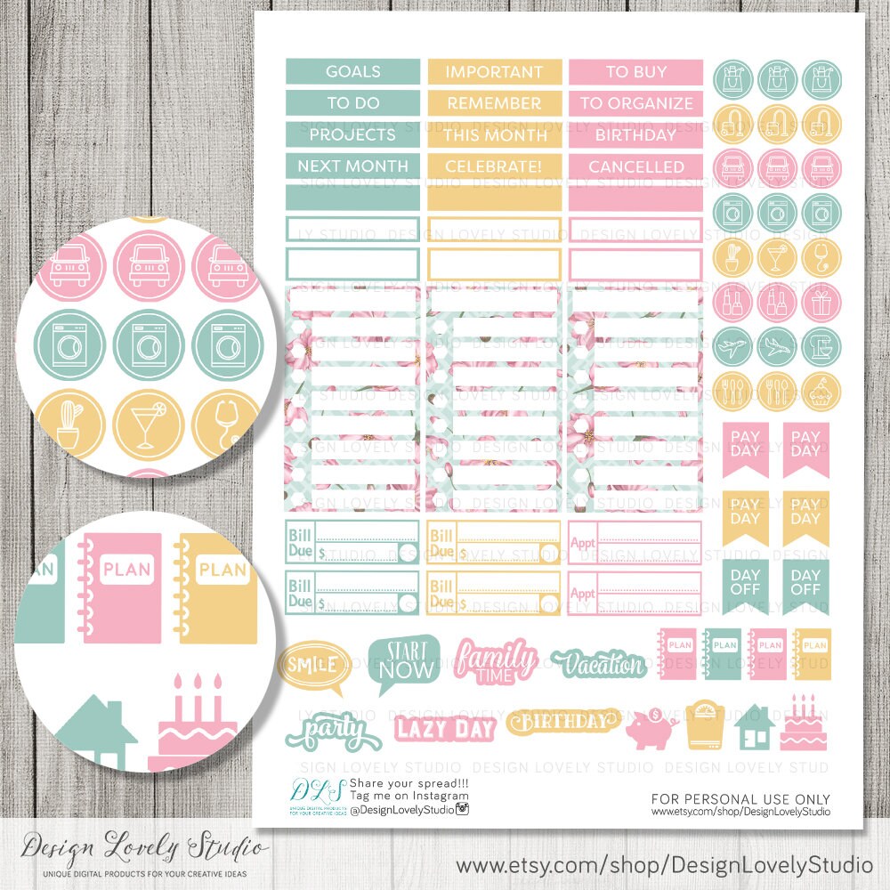 APRIL Monthly Planner Stickers, Big Happy Planner April Stickers Kit ...