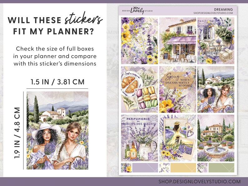 Lavender Dreaming Printable Planner Stickers, Erin Condren Weekly ...