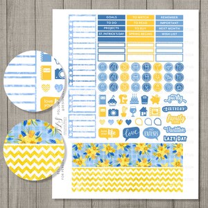 March Stickers Kit for Erin Condren, Printable March Planner Stickers ...