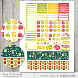 Summer Monthly Stickers Kit for Erin Condren Planner, June Monthly ...