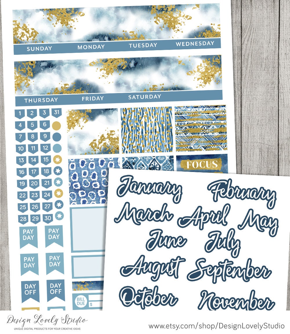 Erin Condren Monthly Stickers Printable Planner Stickers - Etsy