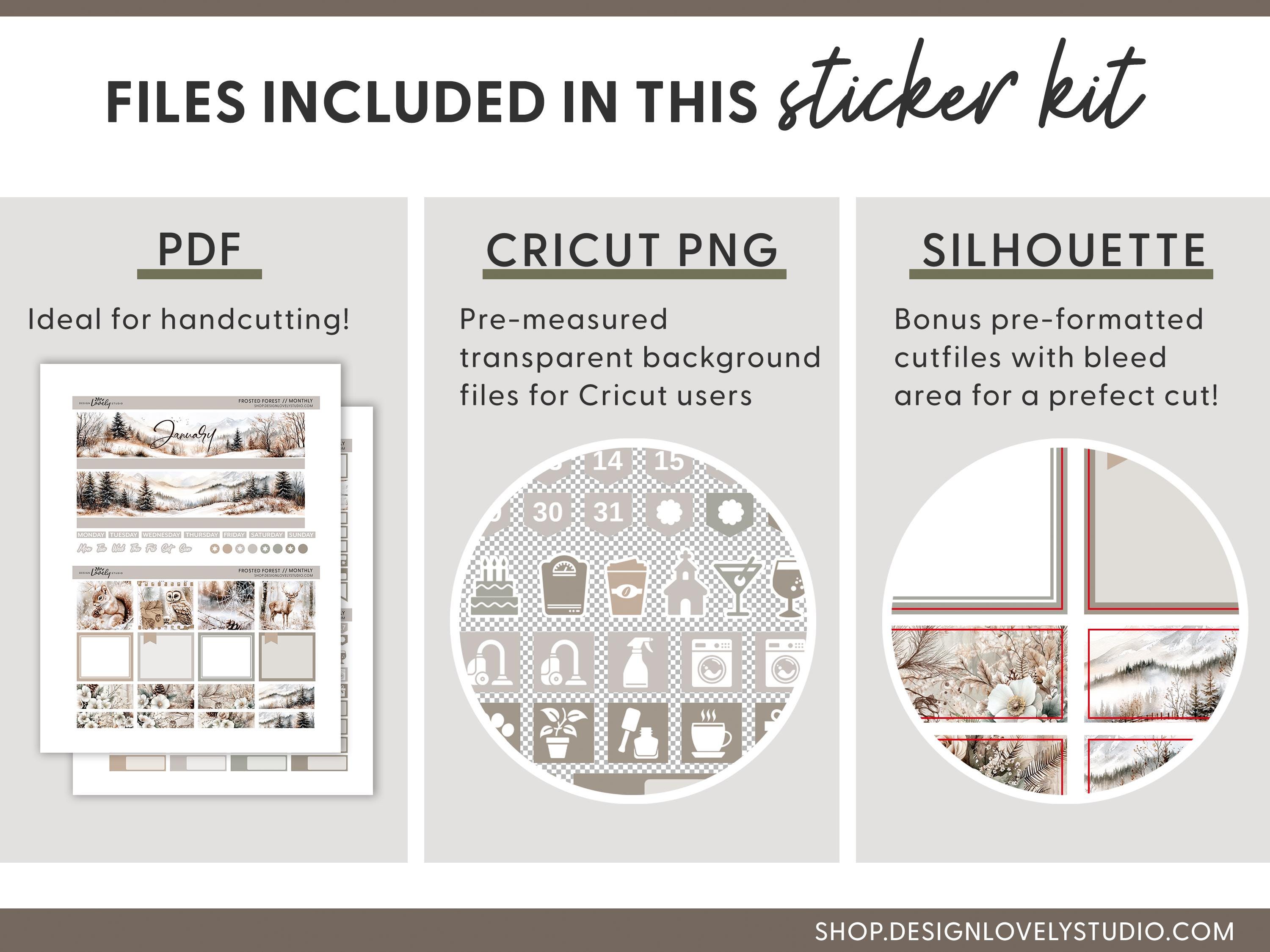 Winter Woodland Printable Planner Stickers, January Monthly Planner Kit ...