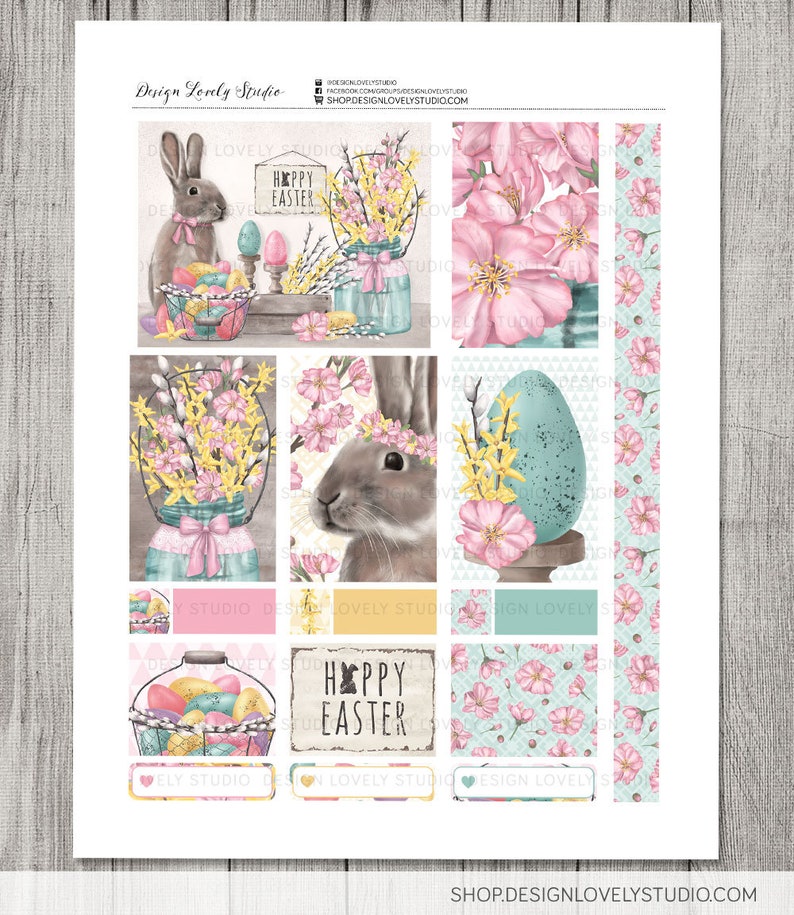 EASTER Planner Stickers Kit, Printable Big Happy Planner Easter ...
