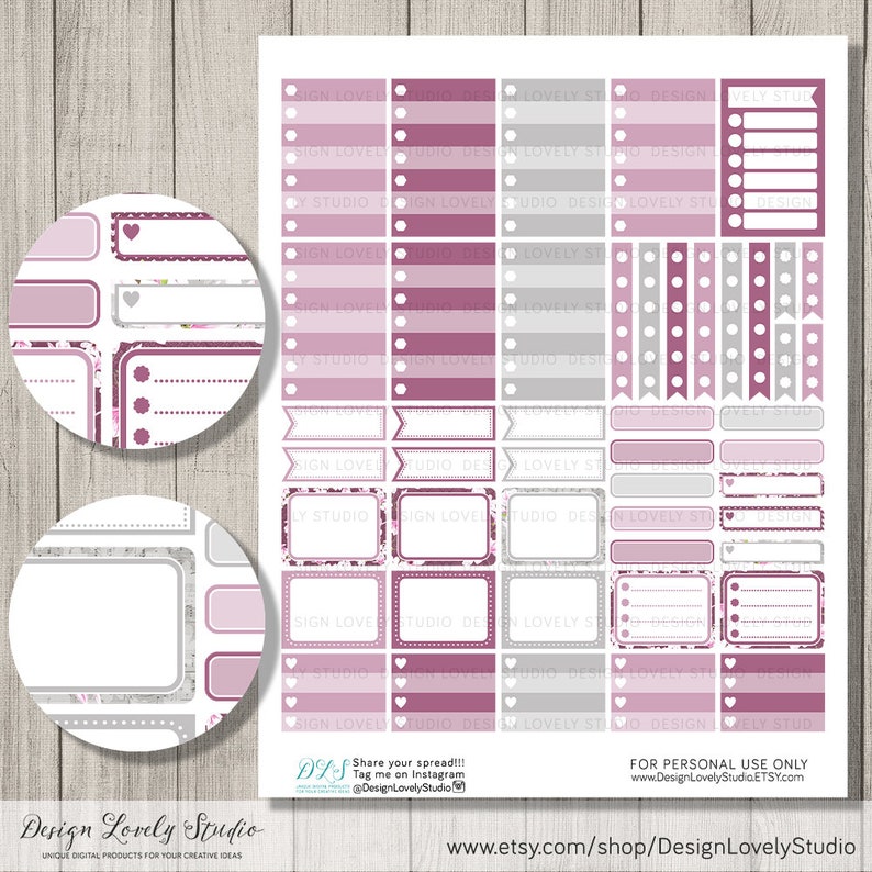 Happy Planner PRINTABLE Weekly Kit Purple Floral Planner - Etsy