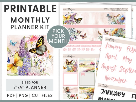 January MONTHLY Kit Planner Stickers Monthly Spread for Erin Condren /  Stickers for Erin Condren / Themed Monthly Planner Stickers 