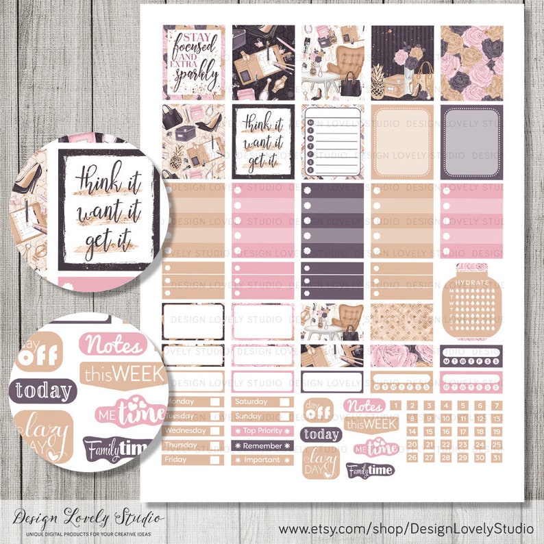 Girl Boss Planner Stickers Mini Happy Planner Printable - Etsy