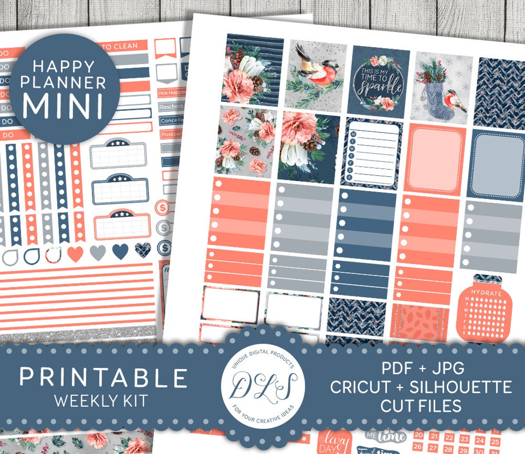 Mini Happy Planner Winter Stickers, Mini Happy Planner Weekly Printable ...
