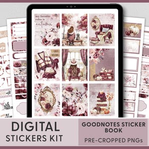 Fall Digital Planner Stickers, Autumn Goodnotes Stickers, October Stickers, Pre-cropped Stickers, Ipad Stickers, Pumpkin Stickers, DG162