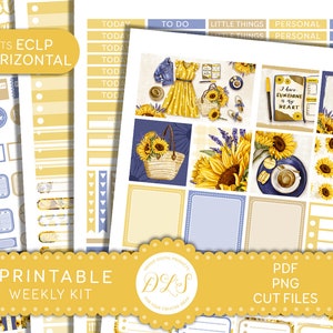 SUNFLOWERS Planner Stickers, Printable Weekly Sticker Kit, Summer ... SUNFLOWERS Planner Stickers, Printable Weekly Sticker Kit, Summer ...