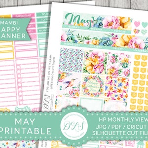 May Monthly Kit, May HAPPY PLANNER Stickers, Mambi Stickers May ...