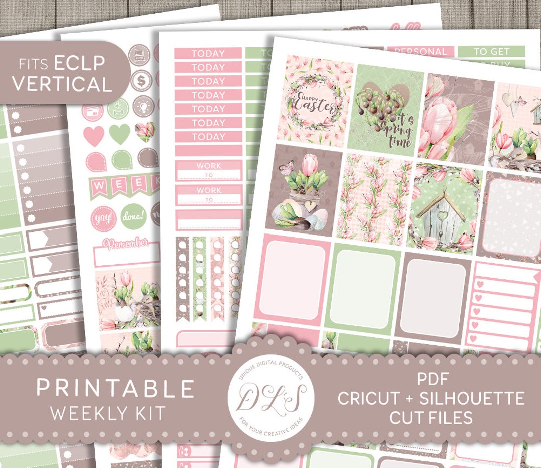 Printable Easter Planner Stickers, Erin Condren Easter Stickers, April ...