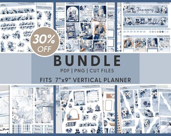 Printable New Year's Eve Planner Stickers Bundle, January Monthly Stickers, Weekly Sticker Kit, Journaling, Winter, Erin Condren, BV130