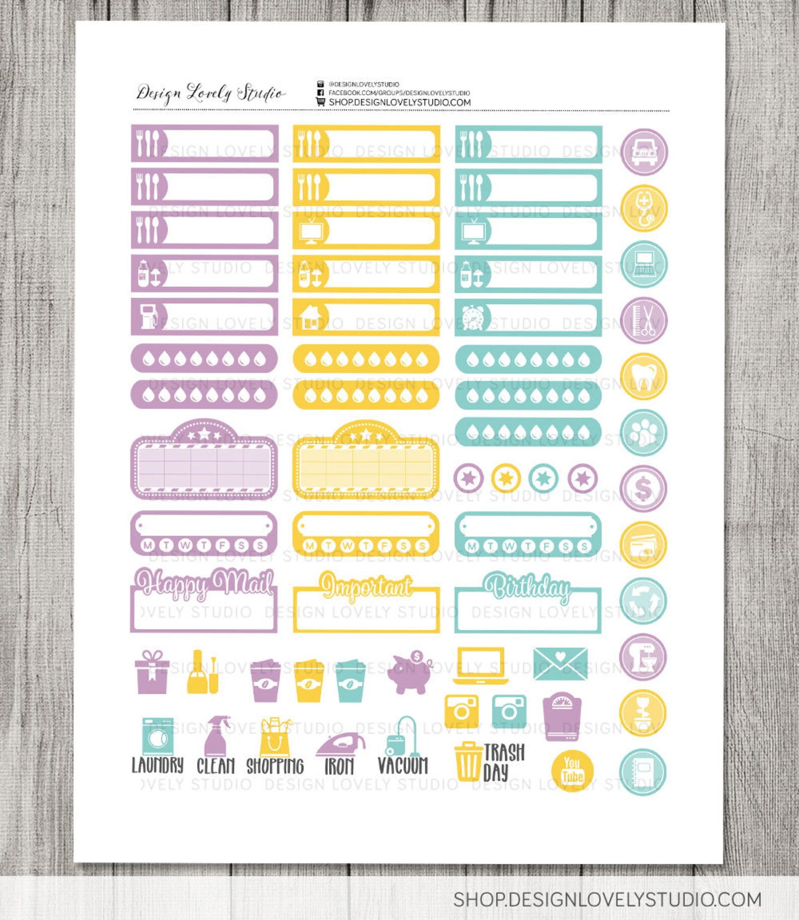 PRINTABLE Big Happy Planner Stickers Kit Weekly Planner | Etsy