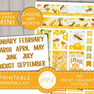 Mini Happy Planner Monthly Stickers Kit, Printable Monthly Planner ...
