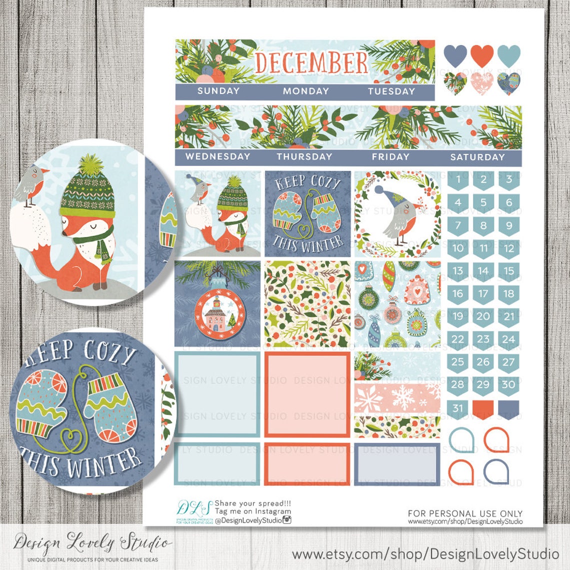 Happy Planner December Printables