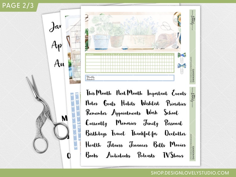 March Notes Page Kit, Printable Planner Stickers, Monthly Sticker Kit ...