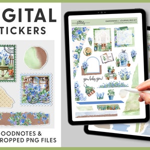 Digitale Journaling Stickers, Tuinstickers, Digitale Planner Stickers Boek, GoodNotes Planner Stickers, Botanische Stickers, DJ104