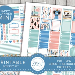 Mini pegatinas imprimibles de Happy Planner, pegatinas de Planificador de llamas, kit de planificador imprimible, planificador semanal imprimible, Cricut, silueta, MW133