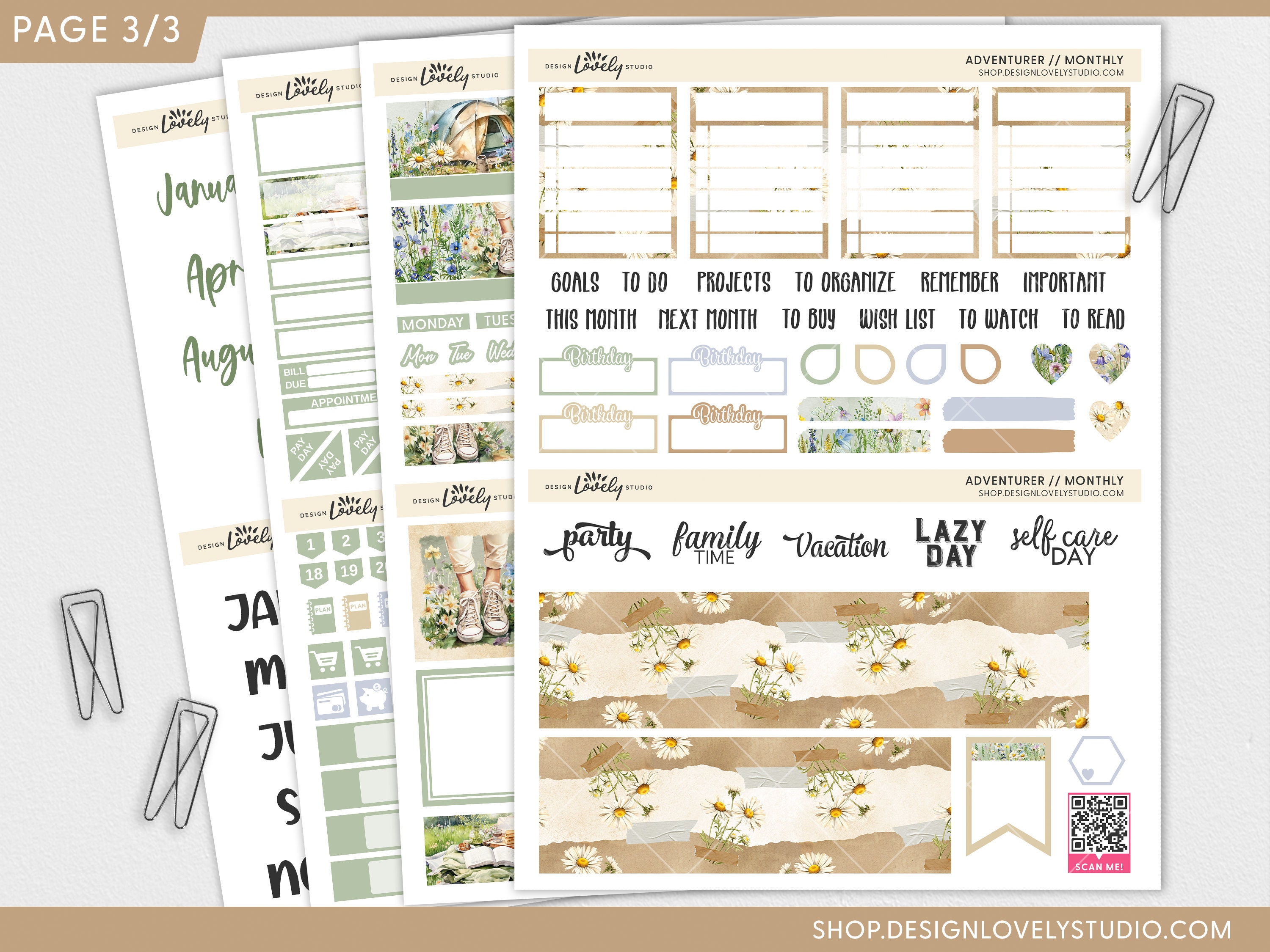 June Monthly Sticker Kit, July Planner Stickers, August Monthly Kit ...