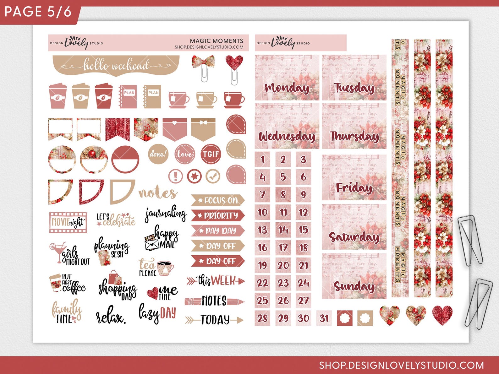 Christmas Planner Stickers, Happy Planner Printable Stickers, Holiday