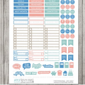 Printable Big Happy Planner Monthly Stickers, Big Happy Planner Kit ...