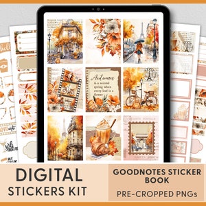 Fall Digital Stickers, Autumn Digital Stickers, Goodnotes Stickers, Ipad Stickers, Digital Planner Stickers, Paris in Autumn, DS134