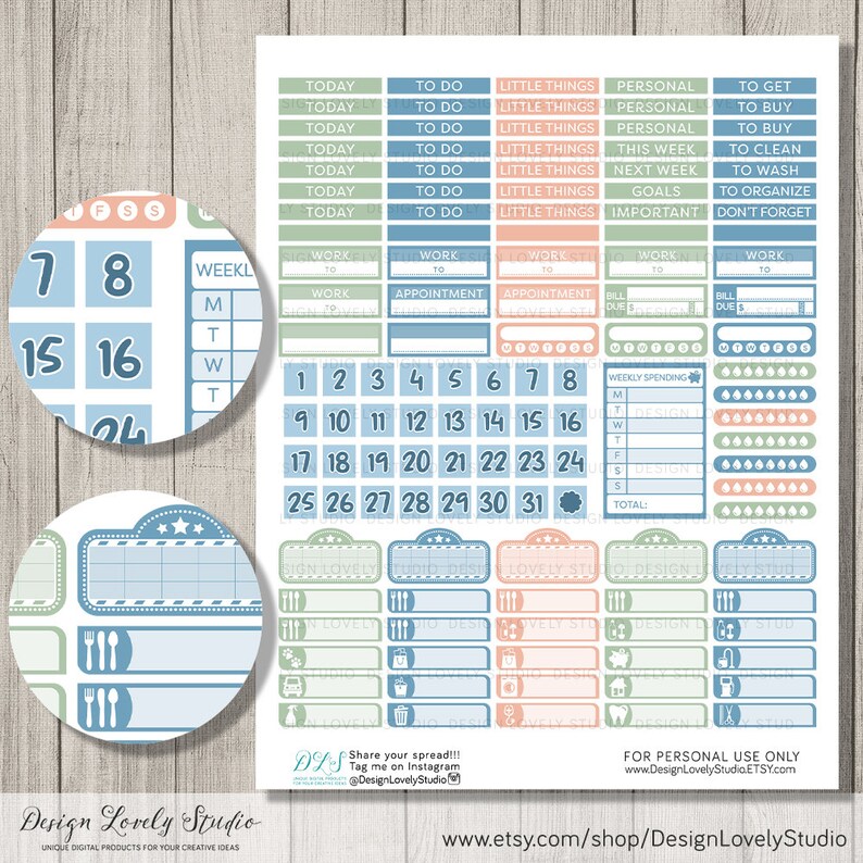 Printable FLORAL Planner Stickers, Happy Planner Weekly Stickers Kit ...