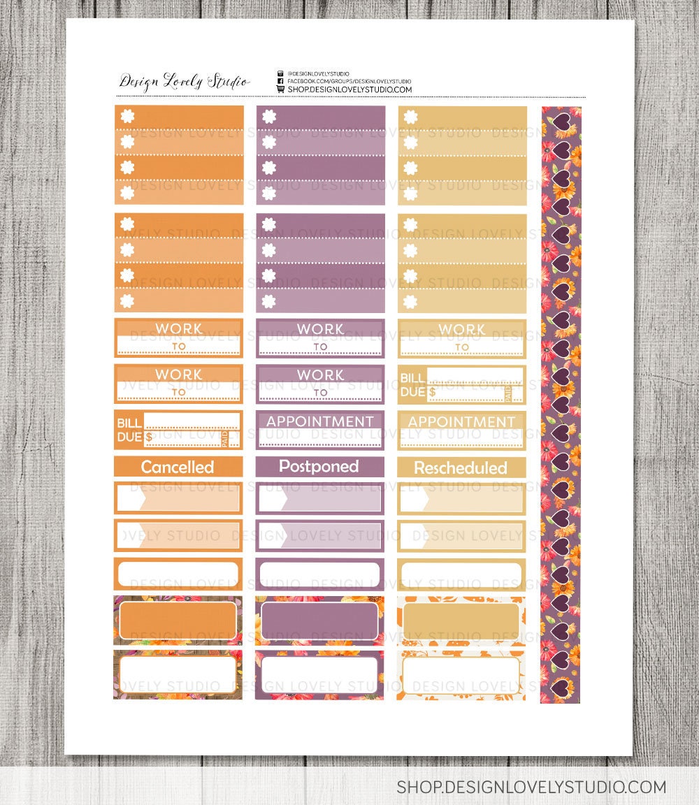 Big Happy Planner PRINTABLE Weekly Kit, Fall Planner Stickers, Woodland ...