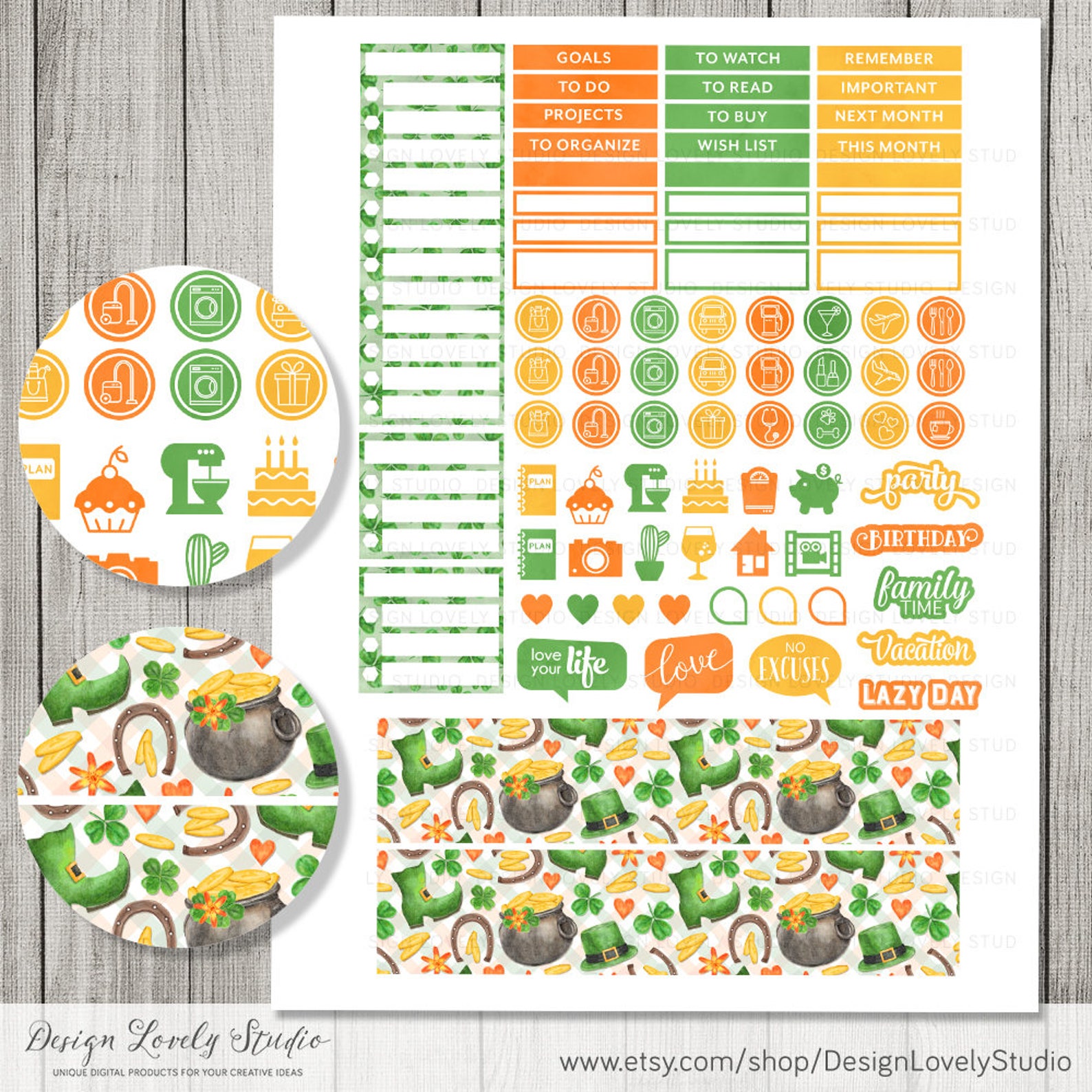 march-monthly-kit-printable-march-planner-stickers-fits-erin-etsy