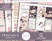 Girl Boss Planner Stickers, Happy Planner Printable Stickers Kit, Planner Girl Weekly Stickers Kit, Home Office Planner Stickers, HP166