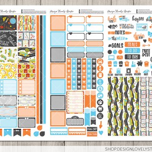 Back to School Planner Stickers, Printable HOBONICHI Weeks Stickers Kit ...