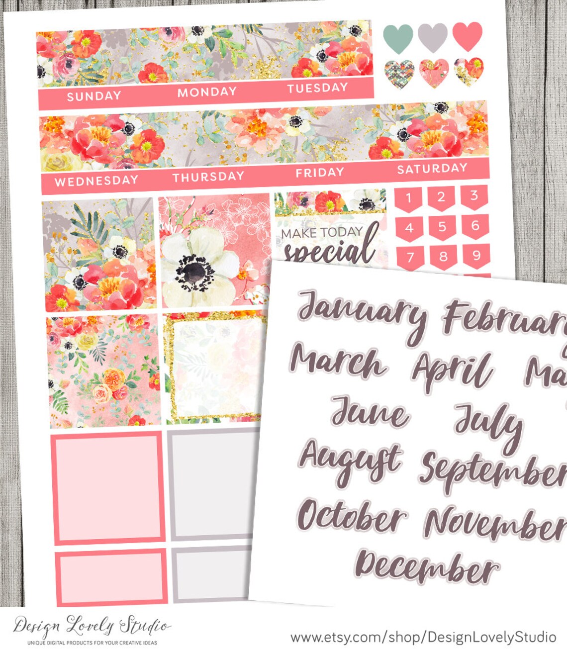 Big Happy Planner PRINTABLE Stickers, Monthly Planner Stickers Kit ...