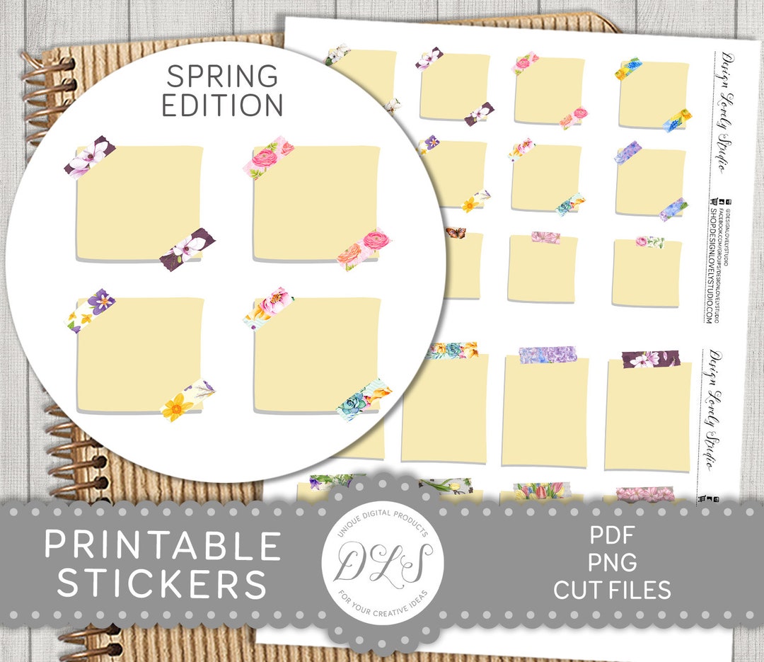 Printable STICKY NOTES, Printable Functional Planner Stickers, Erin ...