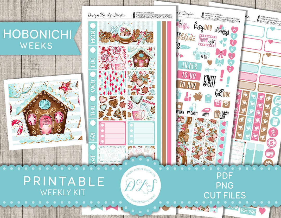 Printable CHRISTMAS Planner Stickers Kit, Hobonichi Weeks Planner ...