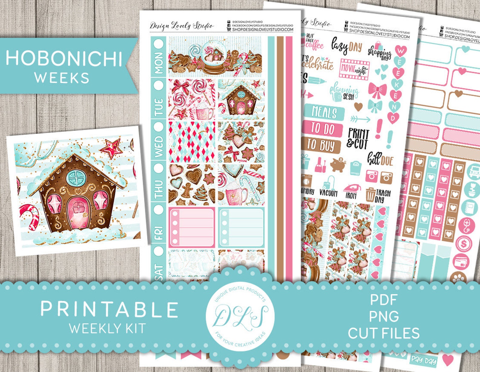 Printable CHRISTMAS Planner Stickers Kit, Hobonichi Weeks Planner ...