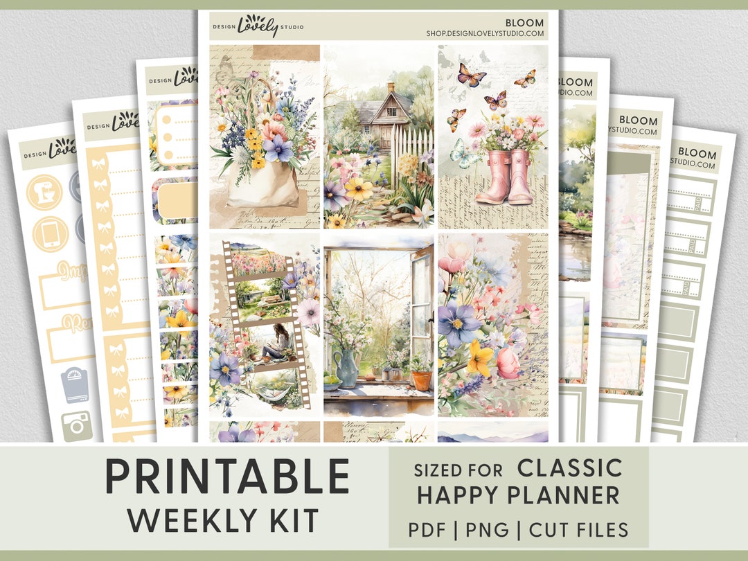 Spring Weekly Sticker Kit, Spring Planner Stickers, Floral Planner ...