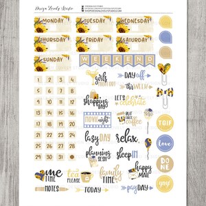 PRINTABLE Big Happy Planner Stickers, Sunflowers Planner Stickers ...
