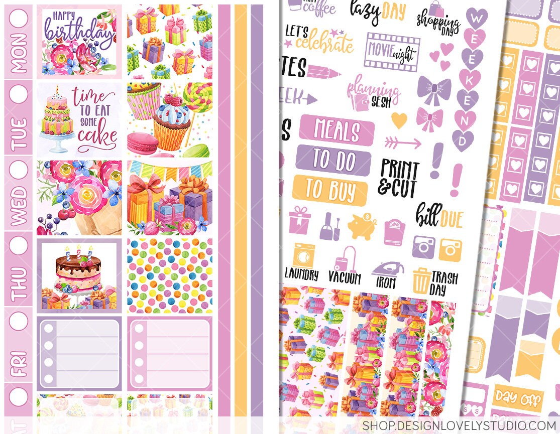 Printable HOBONICHI Weeks Planner Stickers, Birthday Planner Stickers ...