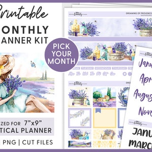 Monthly Planner Stickers, Printable Planner Stickers, Summer Planner Stickers, Monthly Sticker Kit, Erin Condren Planner Stickers, MV199