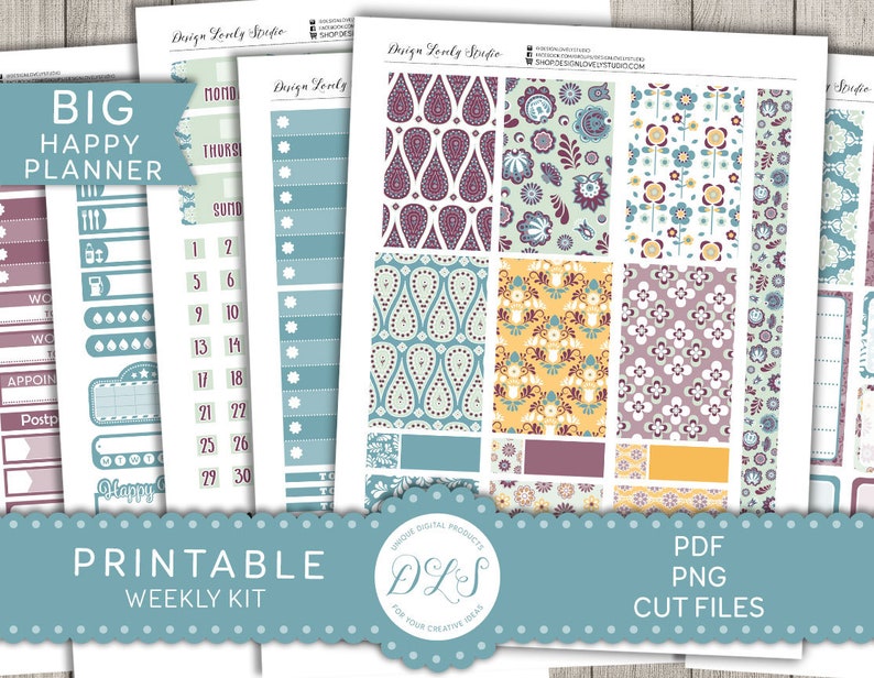 Big Happy Planner Printable Stickers Printable Weekly Etsy