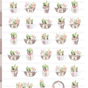 Easter Countdown Planner Stickers, Easter Date Cover Stickers ...