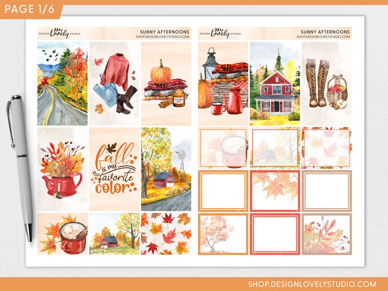 Happy Planner Stickers Kit, Fall Planner Stickers, Weekly Sticker Kit ...
