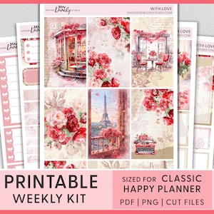 Pegatinas del planificador del día de San Valentín, kit del planificador del día de San Valentín, kit semanal de febrero, pegatinas de amor, pegatinas imprimibles del planificador feliz, HP237