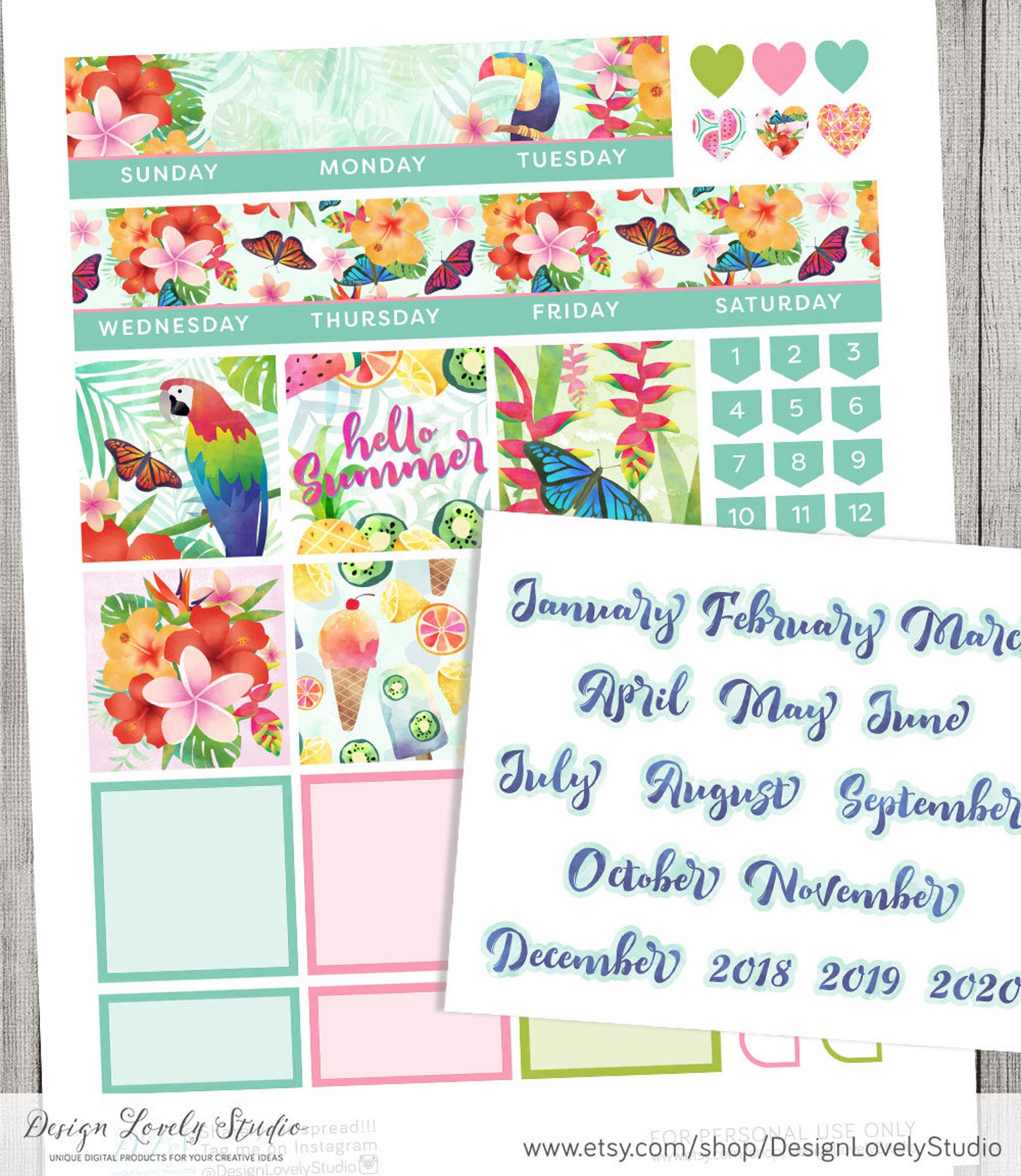 Monthly Planner Stickers Big Happy Planner Monthly Stickers | Etsy